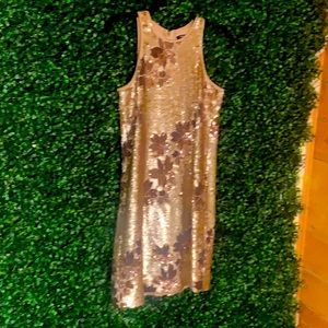 Copper Sequin Cocktail Dress
